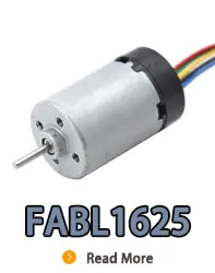 Motor elétrico dc sem escova de rotor interno FABL1625 com driver embutido