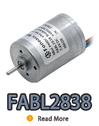 Motor elétrico dc sem escova de rotor interno FABL2838 com driver embutido